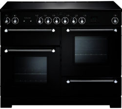 RANGEMASTER  Kitchener 110 Electric Ceramic Range Cooker - Black & Chrome